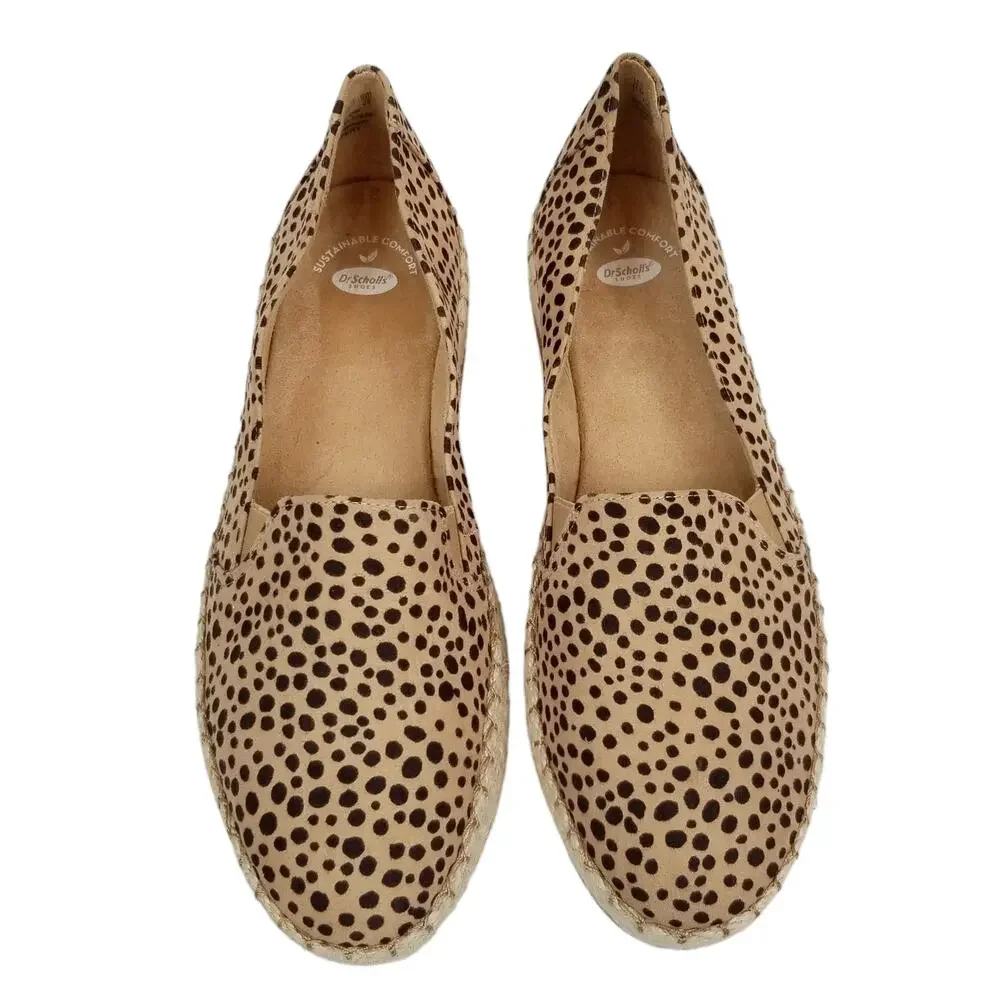 Dr. Scholl's Women's Discovery Cheetah Print Platform Espadrilles Tan Black 11